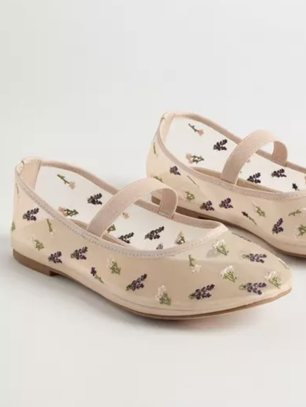 Torrid Mesh Mary Jane Flats with delicate Embroidered Flowers - Size 8WW